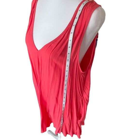 Free People Salmon Pink Tunic Top Shirt Womens Size Medium Oversized Pockets - Picture 7 of 11